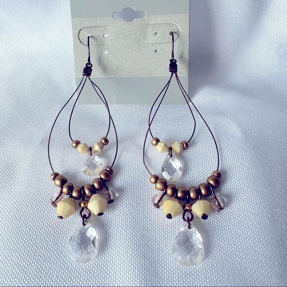 Boho Lightweight Beaded Earth Tone Boho Dangle Earrings - Picture 1 of 5